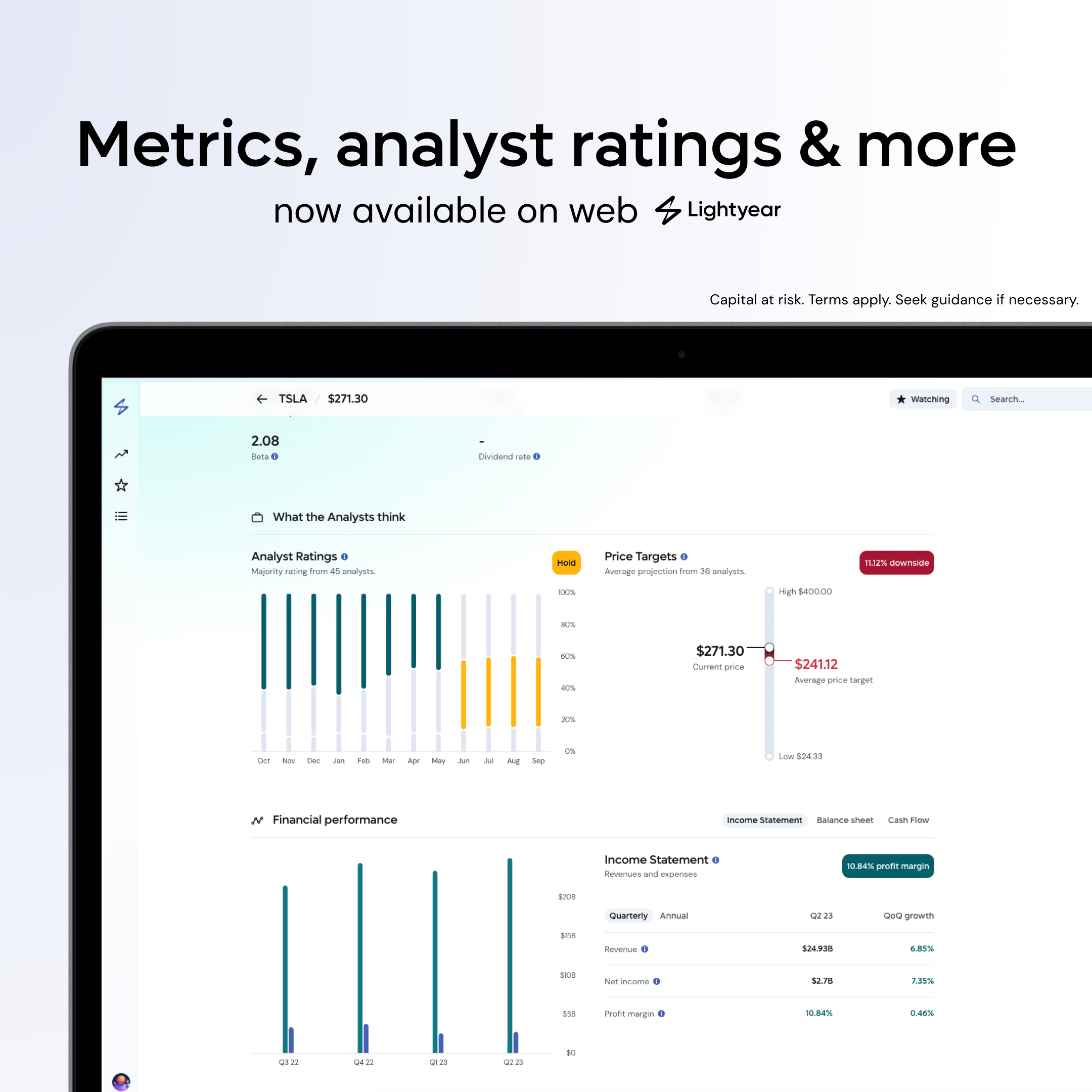 Feature Spotlight: Metrics, analyst ratings, price ratings & company news